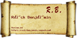 Röck Benjámin névjegykártya